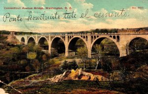 USA Connecticut Avenue Bridge Washington DC Vintage Postcard 09.85
