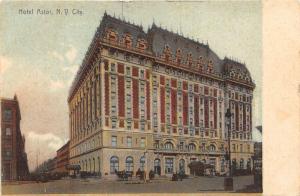 New York City~Hotel Astor~People & Horse Wagons in Street~1909 Postcard