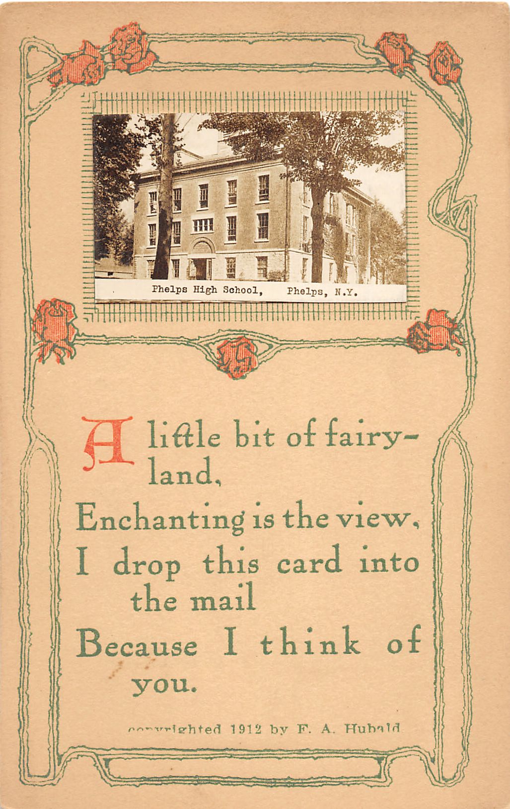 G56/ Phelps New York RPPC Postcard c1910 Phelps High School United