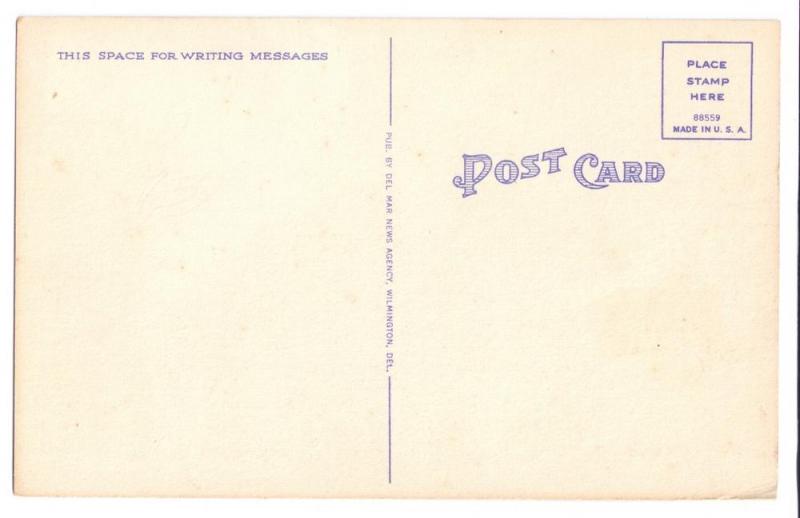 New Castle Delaware DE Old Court House Vintage Linen Postcar