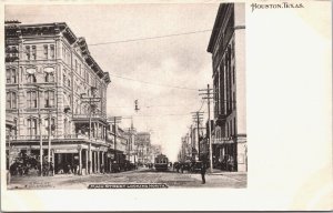 USA Main Street Looking North Houston Texas Vintage Postcard 09.42