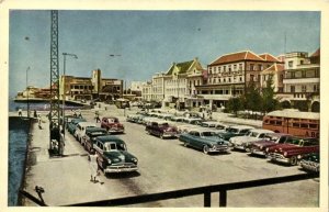 curacao, N.A., WILLEMSTAD, Otrabanda, Brionsquare, Cars (1950s) Curiosa Postcard