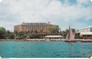 HAMILTON, Bermuda, 1950-1960s; The Bermudiana Hotel, Sail Boat, Hamilton Harbour