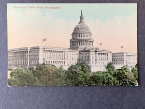 West Front The Capitol Washington DC Litho Postcard H2234083418