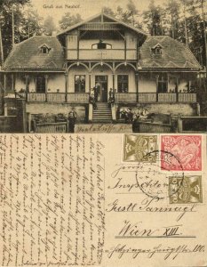 czech germany, NEUHOF, NOVÉ DVORCE, Unknown Building (1920s) Postcard