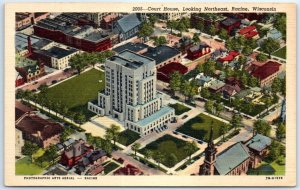 Postcard - Court House, Looking Northeast - Racine, Wisconsin