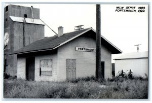 c1980 MILW Portsmouth Iowa IA Railroad Train Depot Station RPPC Photo Postcard
