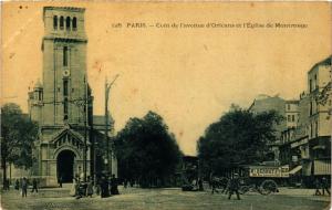 CPA Paris 14e Paris-Coin de l'avenue d'Orléans et l'Eglise de Montrouge (311256)