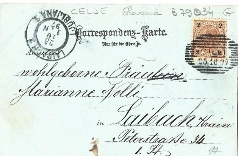 B79034 cilli celje    slovenia  scan front/back image