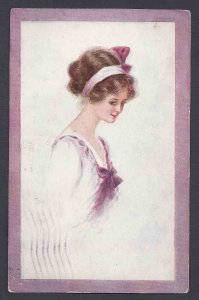 1913 Q1 PARCEL POST STAMP ON PRETTY WOMAN, NY
