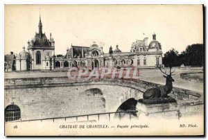 Old Postcard Chateau de Chantilly main Facade