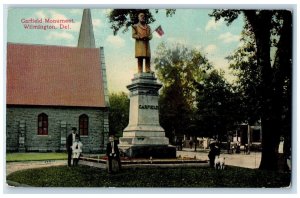 c1910 Garfield Monument Statue Wilmington Delaware DE Antique Vintage Postcard