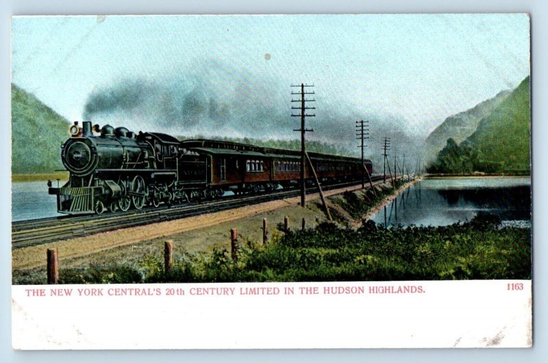 Hudson New York NY Postcard Central 20th Century Highlands Locomotive Train 1905