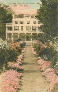 Old Lyme Connecticut Boxwood Manor Garden Albertype 1920s Postcard 21-11869