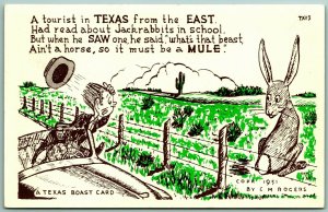 Comic Greetings CM Rogers Tourist in Texas Boast Card TX UNP Chrome Postcard H6