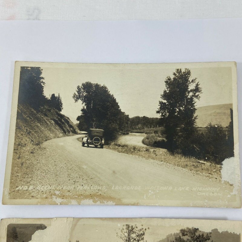 RPPC Real Photo Postcard Minam grade LaGrande Wallowa Lake Highway, Oregon