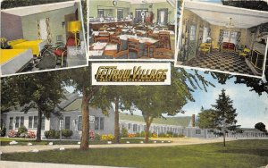 London Ohio 1940s Postcard Fettrow Village Motel Multiview