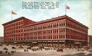 Vintage Postcard Home Of Denver Dry Goods Central West Largest Store Colorado CO