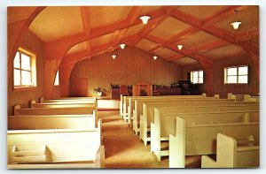 1960s DAWSON GA FIRST ASSEMBLY OF GOD CHURCH INTERIOR VIEW  POSTCARD P3819