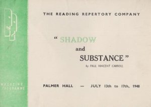 Shadow & Substance Reading Berkshire Palmer Hall Old Theatre Programme