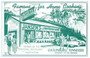 Jansen Restaurant Famous For Home Cooking Gatlinburg Tennessee TN Postcard 