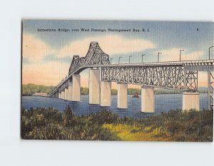 Postcard Jamestown Bridge, over West Passage, Narragansett Bay, Rhode Island