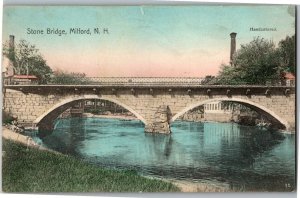 Stone Bridge, Milford NH c1907 Vintage Postcard V30