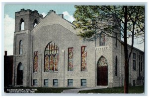 c1910's Evangelical Church Exterior Kendallville Indiana IN Unposted Postcard 