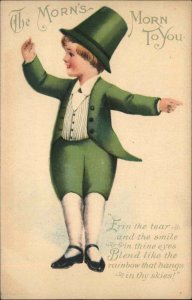 St. Patrick's Day Ellen Clapsaddle Little Boy in Green Suit WOLF 503 Postcard