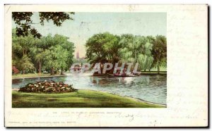 Postcard Old Lake in public gardens Boston