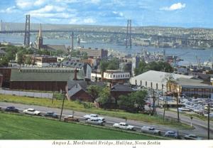 Angus L. MacDonald Bridge Halifax NS Nova Scotia Cars c1978 Vintage Postcard D11
