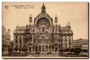 Belgie Belgium Antwerp Central Station Old Postcard