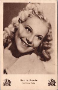 Sonja Henie Figure Skater Actress Olympian 20th Century Fox Postcard D48 *As Is