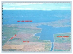 Vintage San Luis Reservoir, Santa Nella, Merced County, California. Postcard &DE