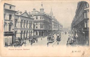 BR97358 royal avenue belfast northern ireland double decker tramway valentine