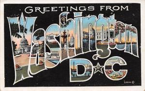 Washington D.C. District of Columbia Postcard c1910 LARGE LETTER Greeting 23