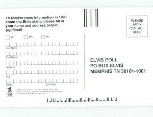 Unused 1993 ELVIS PRESLEY POSTAGE STAMP BALLOT ON A POSTCARD o7721-23