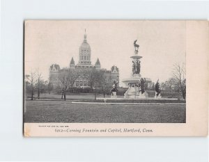 Postcard Corning Fountain and Capitol, Hartford, Connecticut