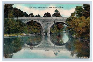 C 1910 Old Stone  Arch Bridge River Jeffersonville Cochecton NY Postcard F193