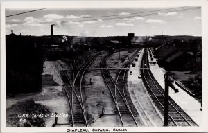 Chapleau Ontario CPR Yards and Railway Station Unused Real Photo Postcard H26