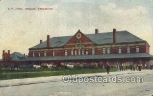 NP Depot, Spokane, WA, Washington, USA Train Railroad Station Depot 1911 inte...