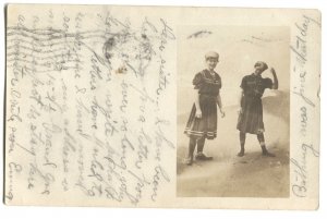 RPPC Postcard Women Old Fashioned Bathing Suits on Beach 1906