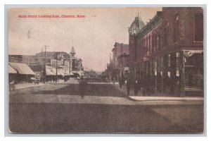 Postcard Main Street Looking East Chanute Kans. Kansas c1909 Postmark