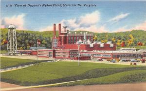 C37/ Martinsville Virginia Va Postcard Linen Dupont's Nylon Plant Factory