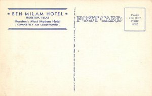 Ben Milam Hotel Dining Room Coffee Shop Houston Texas linen postcard