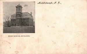 Vintage Postcard 1900's High School Building Middleburgh New York NY