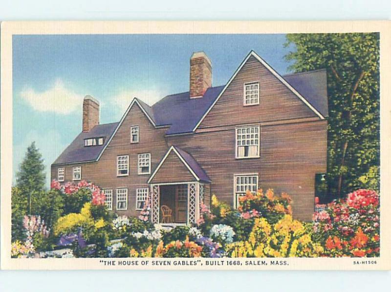 Unused Linen HOUSE OF SEVEN GABLES Salem - Near Boston Massachusetts MA d0773