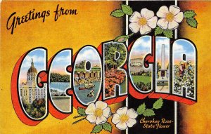 GEORGIA 1950s LARGE LETTER Greetings Postcard