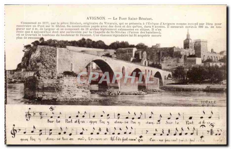 Avignon Old Postcard The Pont d'Avignon