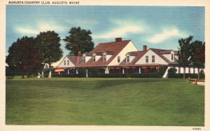 Vintage Postcard Augusta Country Club House Grounds Augusta Maine A.N.C. Pub.